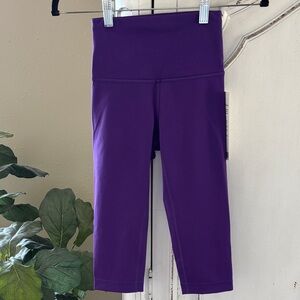 Lululemon Wunder Train HR Crop 15” Size 2 in College Purple Color (CGPU) NWT